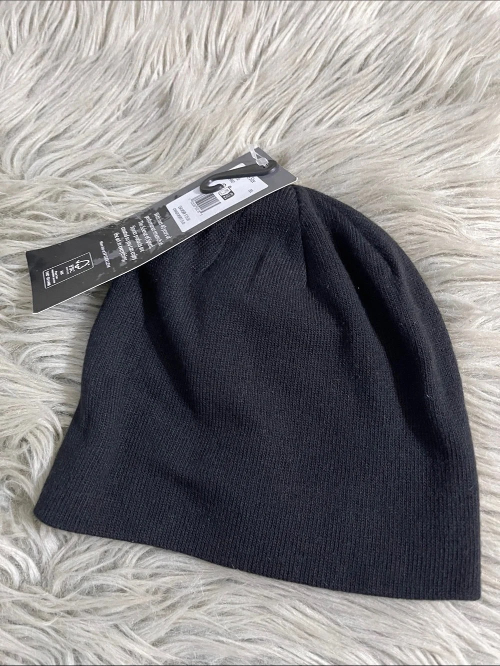 Spyder Black Beanie with Blue Spider Logo